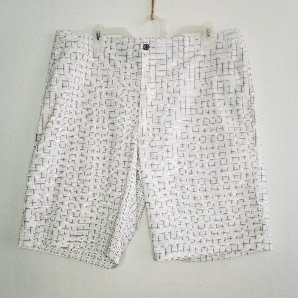 Nicklaus Plaid Flat Front Casual Golf Shorts Men's 36